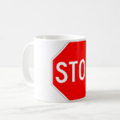 Mug Arrêtez le signe personnalisable (Devant gauche)