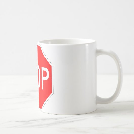Mug Arrêtez le signe personnalisable (Droite)