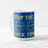 Mug Arrêtez le verrou du vol Trump vers le haut (Devant gauche)