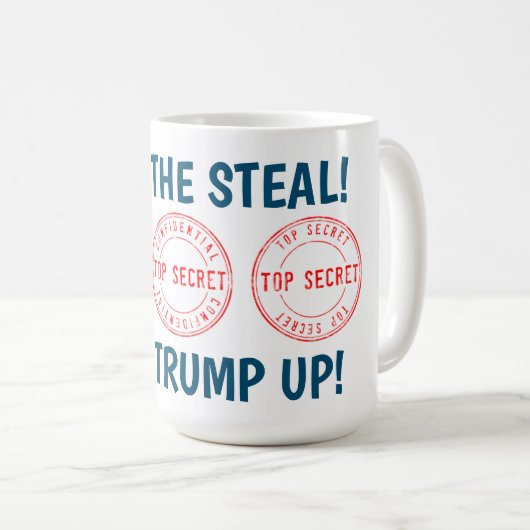 Mug Arrêtez le verrou du vol Trump vers le haut (Devant droit)