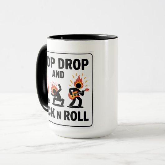 Mug Arrêtez, Tombez et Roulez – En cas d'incendie (Devant gauche)