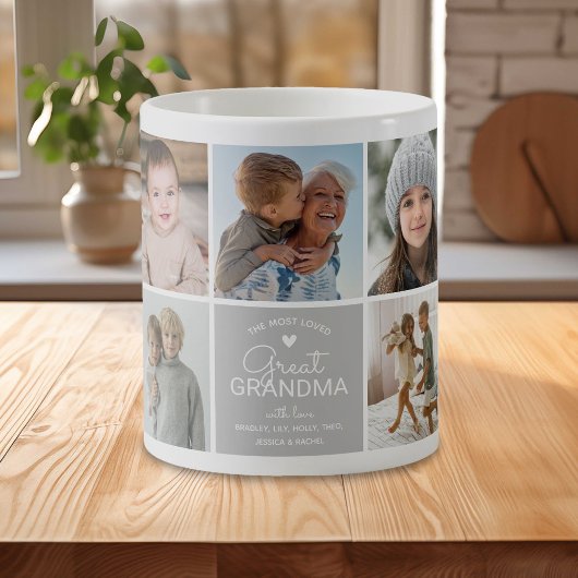 Mug Arrière-grand-mère 'la plus aimée' Collage de phot