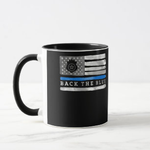 Mug Arrière la Ligne Bleue Bleue Légère Police à drape