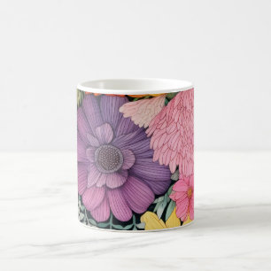 Mug Arrière - plan à fleurs de printemps.