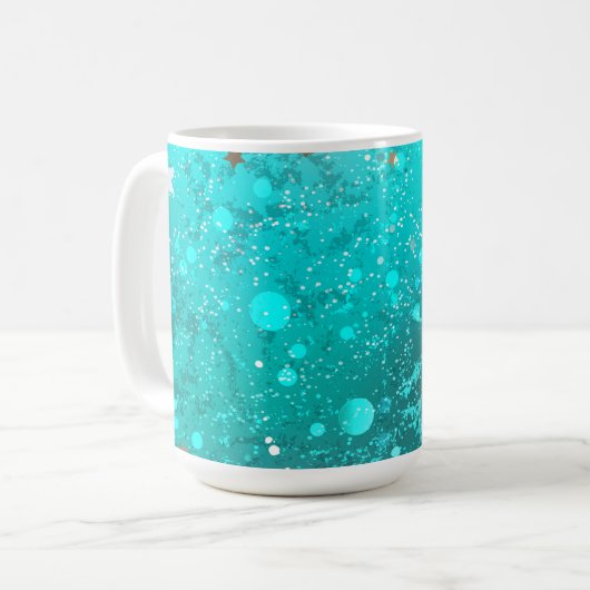 Mug Arrière - plan à huile Turquoise de la menthe (Devant gauche)