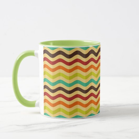 Mug Arrière - plan à rayures rétro 4 (Gauche)