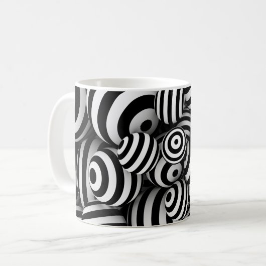 Mug Arrière - plan abstrait blanc avec boules et lin n (Devant gauche)