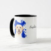 Mug Arrière - plan Abstrait bleu du laboratoire jaune (Devant gauche)