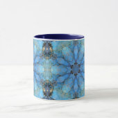 Mug arrière - plan abstrait floral bleu (Centre)