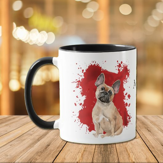 Mug Arrière - plan Abstrait français de Bulldog