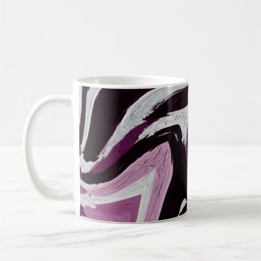 Mug Arrière - plan abstrait graphique de trait de bros (Gauche)