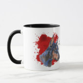 Mug Arrière - plan Abstrait noir Doberman Pinscher rou (Gauche)