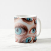 Mug Arrière - plan abstrait psychédélique de l'oeil dé (Devant droit)