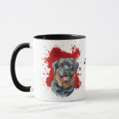 Mug Arrière - plan Abstrait rouge chien Rottweiler (Gauche)