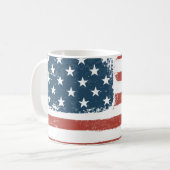 Mug Arrière - plan américain de Grunge Drapeau. Versio (Devant gauche)
