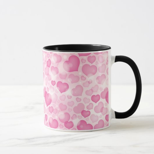 Mug Arrière - plan avec des coeurs (Droite)