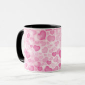 Mug Arrière - plan avec des coeurs (Devant gauche)