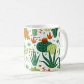 Mug Arrière - plan blanc cactus : Graphiques Vintages. (Devant droit)