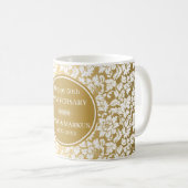 Mug Arrière - plan blanc Damask Gold (Devant droit)