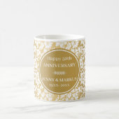 Mug Arrière - plan blanc Damask Gold (Centre)