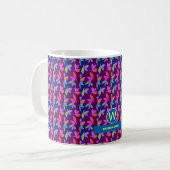 Mug Arrière - plan bleu avec feuille mixte (Devant gauche)