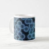 Mug Arrière - plan bleu de bactéries (Devant gauche)