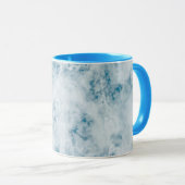Mug Arrière - plan bleu de marbre de texture (Devant droit)