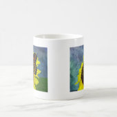 Mug Arrière - plan bleu papillon et tournesol (Centre)