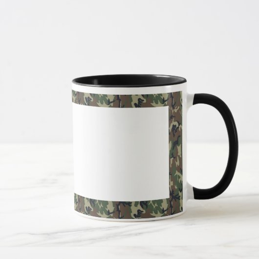 Mug Arrière - plan Camouflage de forêt militaire blanc (Droite)