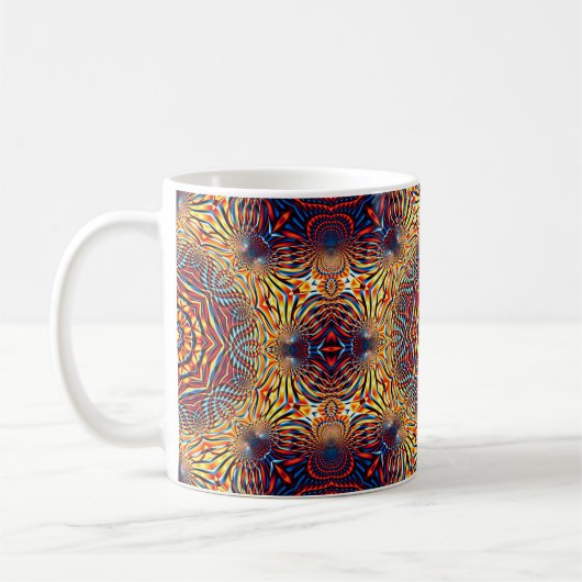 Mug arrière - plan carré Abstrait. Décora ronde symétr (Gauche)
