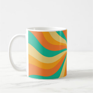 Mug Arrière - plan coloré Retro les années 70 Sunburst