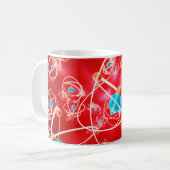 Mug arrière - plan d'atome Abstrait, modèle de chimie  (Devant gauche)