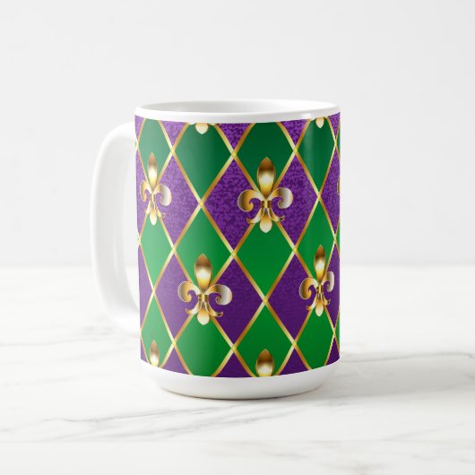 Mug Arrière - plan de bijoux Mardi Gras (Devant gauche)