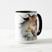Mug Arrière - plan de chat mignon (Devant droit)