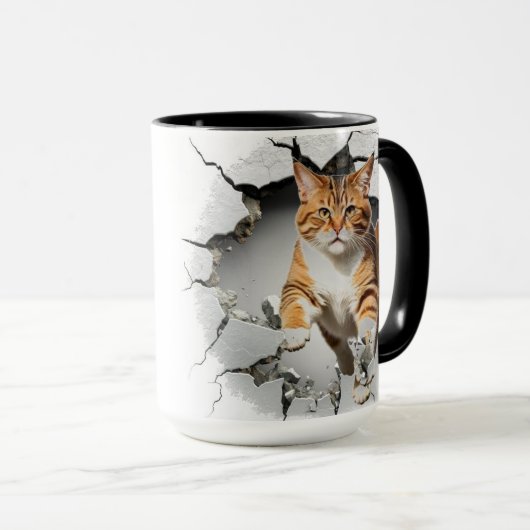 Mug Arrière - plan de chat mignon (Devant droit)