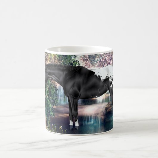 Mug Arrière - plan de chute d'eau Black Appaloosa Hors (Centre)