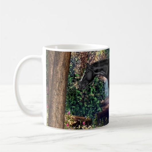 Mug Arrière - plan de chute d'eau Black Appaloosa Hors (Gauche)