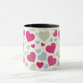 Mug Arrière - plan de coeurs (Centre)