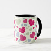 Mug Arrière - plan de coeurs (Devant droit)