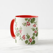 Mug Arrière - plan de crèmes de Nasturtium rouge (Devant gauche)