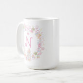 Mug Arrière-plan de crest de monogramme de friandises  (Devant gauche)