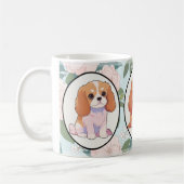 Mug Arrière - plan de fleurs classiques Cavalier King  (Gauche)