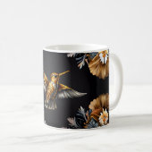 Mug Arrière - plan de fleurs Mignonne Hummingbird Gold (Devant droit)