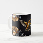 Mug Arrière - plan de fleurs Mignonne Hummingbird Gold (Devant gauche)
