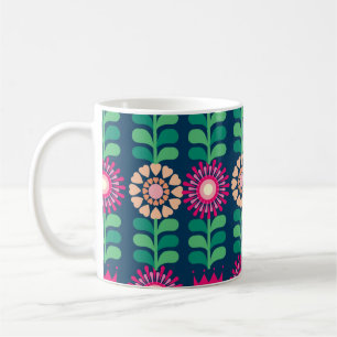 Mug arrière - plan de fleurs vintage/illustration