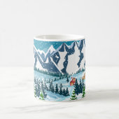 Mug Arrière - plan de Noël d'hiver. Pin bois et sn (Centre)