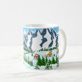 Mug Arrière - plan de Noël d'hiver. Pin bois et sn (Devant droit)