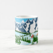 Mug Arrière - plan de Noël d'hiver. Pin bois et sn (Centre)