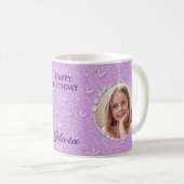 Mug Arrière - plan de photo violet personnalisé (Devant droit)