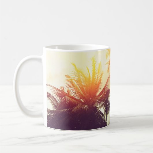 Mug Arrière - plan de plage tropical avec silhouette d (Gauche)